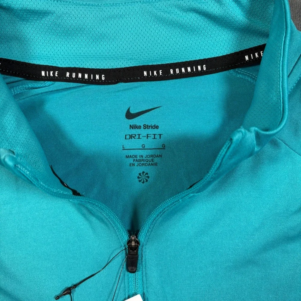 Nike Stride Mens Dri-FIT 1/2 Zip Running Mid Layer Dusty Cactus Blue Green Large